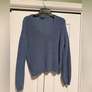 Quince Women's Soft Blue V-Neck Sweater